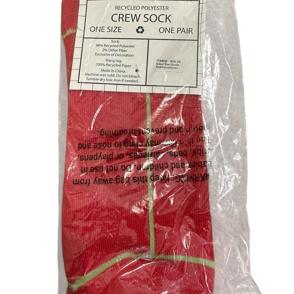 Red Athleisure Crew Socks